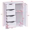 White 4-Drawer MDF Storage Cabinet with Adjustable Shelf for Bathroom or Bedroom